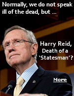 Calling Harry Reid a ''statesman'' is not the same as calling O.J. Simpson, a double murderer who attended the funeral of his butchered-to-death wife, a ''grief counselor'', but its close.